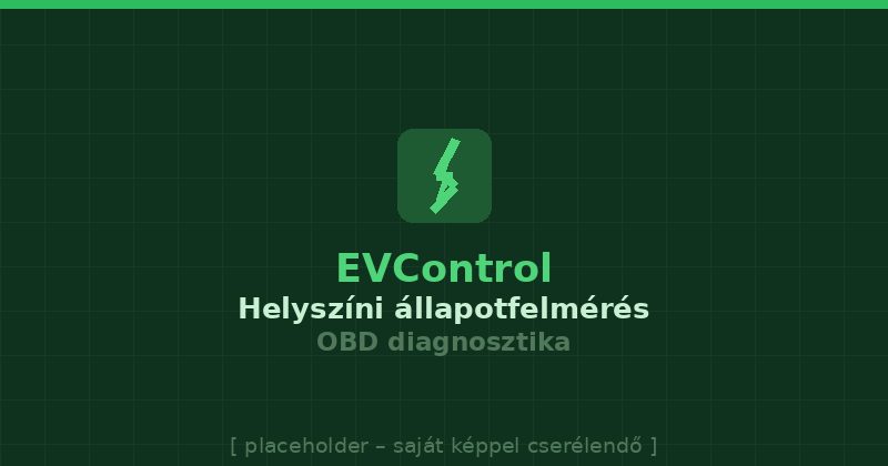 Elektromos autó helyszíni állapotfelmérés – szakember OBD diagnosztikát végez
